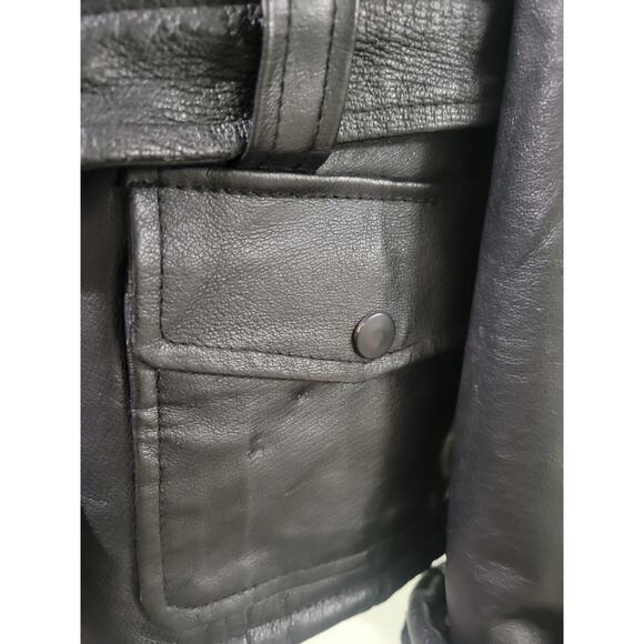 WILDA Fur lined leather jacket with belt xxl - Picture 4 of 8